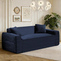 75 Cloud Loveseat Sofa 26 Deep Seat Boneless Couches for Living Room Modern 3 Seater Sofa with Throw Pillows Corduroy Compression Sofa in Box No Assembly Couch for Bedroom Dorm Dark Blue