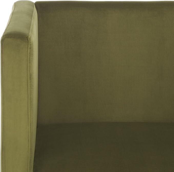 SAFAVIEH Home Collection Gisle Modern Olive Green Velvet Accent Chair (Fully Assembled)