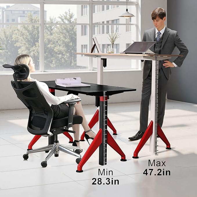 Fromann Electric Sit Standing Desk 47.2×23.6 Inches Height Adjustable Sit Stand up Desk for Home Office (Maplecolor)
