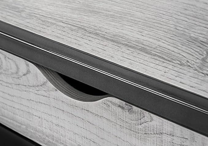 Computer Desk Home Office Laptop Storage Drawer 42 l Work Grey Laminate Black Metal Contemporary Modern
