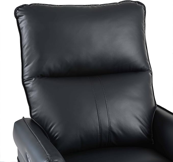 Power Swivel Rocker Recliner Chair for Adults 270° Rocking Recliner ChairElectric Small Recliners for Small Spaces Single Sofa Recliner for Living Room BedroomRV (Black+270°Swivel)