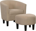 Convenience Concepts Take a Seat Churchill Accent Chair with Ottoman Tan Fabric