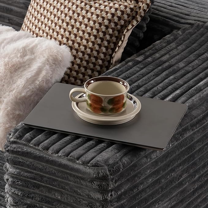 ovios 104 Cloud Sectional Couch with L-Shape ChaiseModern Modular Sofa with Deep Seat Upholstered Couches for Living Room BedroomNo Assembly Required Grey (Plush Corduroy Fabric)