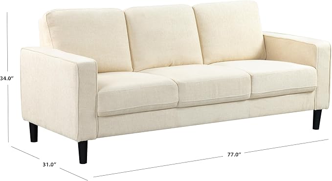 SAFAVIEH Couture Furniture Collection Felicianya Modern Cream 3-Seater Sofa