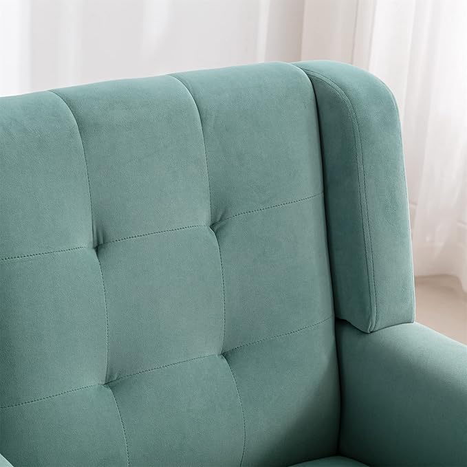 Modern Soft Velvet Material Ergonomics Accent Chair Living Room Chair Bedroom Chair Home Chair with Black Legs for Indoor Home