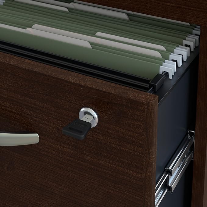 Bush Business Furniture Series C 60W x 30D Office Desk with 3 Drawer Mobile File Cabinet in Mocha Cherry