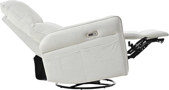270° Power Swivel Rocker Recliner Chair for Adults – Electric Reclining Small Sofa Chair with Smooth Rocking &amp Rotation Comfortable Single Recliner for Living Room Bedroom (Light Gray)