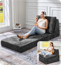 Hobestluk Sofa Couch Folding Sofa Bed Comfy Floor Lounger Convertible Sofa with Removable Cushion Couches for Small Spaces Foldable Mattress for Living Room Bedroom or Office (Chenille Grey Large)