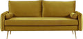 Kent Modern Sofa European Style Velvet Living Room Furniture with Tapered Legs Vintage Flair and Sleek Design Couch Greenish Yellow