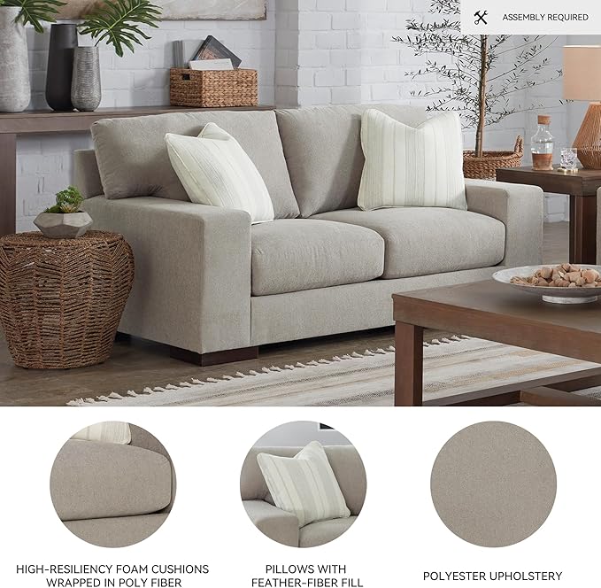 Signature Design by Ashley Maggie Contemporary Loveseat for Living Room Light Brown