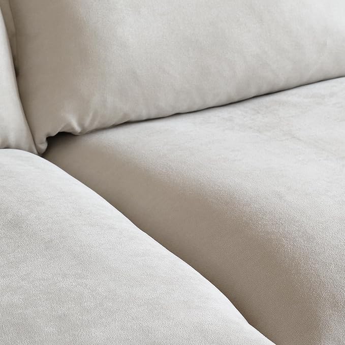 WJShome Modern Down Filled Sigle Middle Seat Cloud Modular Sectional Sofa Minimalist Wide Deep Seat Couches for Living Room Apartment Lounge Bedroom (Beige)