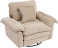 360° Swivel Accent Chair Oversized Plush Modern Chenille Armchair with Padded Seat &amp Back Comfy Spinning Chair for Living Room Bedroom Office (Oatmeal)