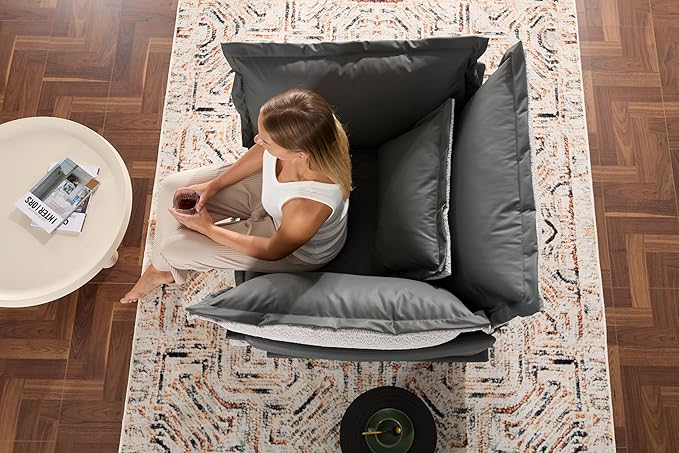 Modern Style Chenille Oversized Armchair Accent Chair Single Sofa Lounge Chair for Living Room Bedroom