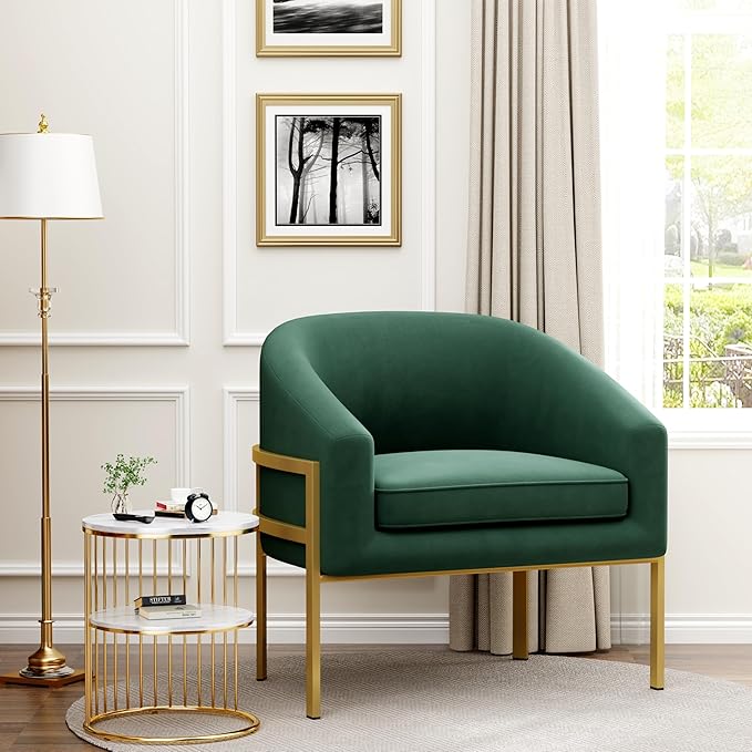 annjoe Accent Chair Living Room Chair Armchair Upholstered Chairs with Metal Frame Legs for Home Kitchen Bedroom