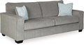 Signature Design by Ashley Altari Modern Queen Sofa Sleeper with 2 Accent Pillows Light Gray