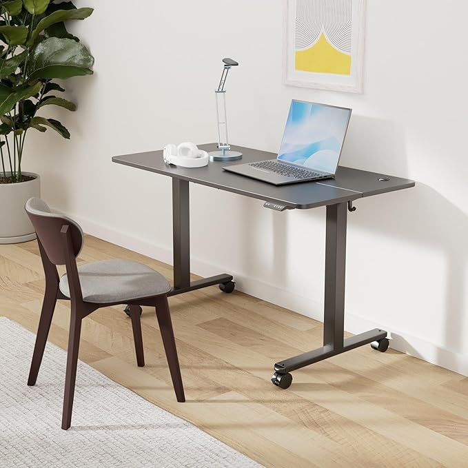 CubiCubi Electric Standing Desk 48 x 24 Inches Height Adjustable Sit Stand Desk Ergonomic Home Office Computer Workstation Black