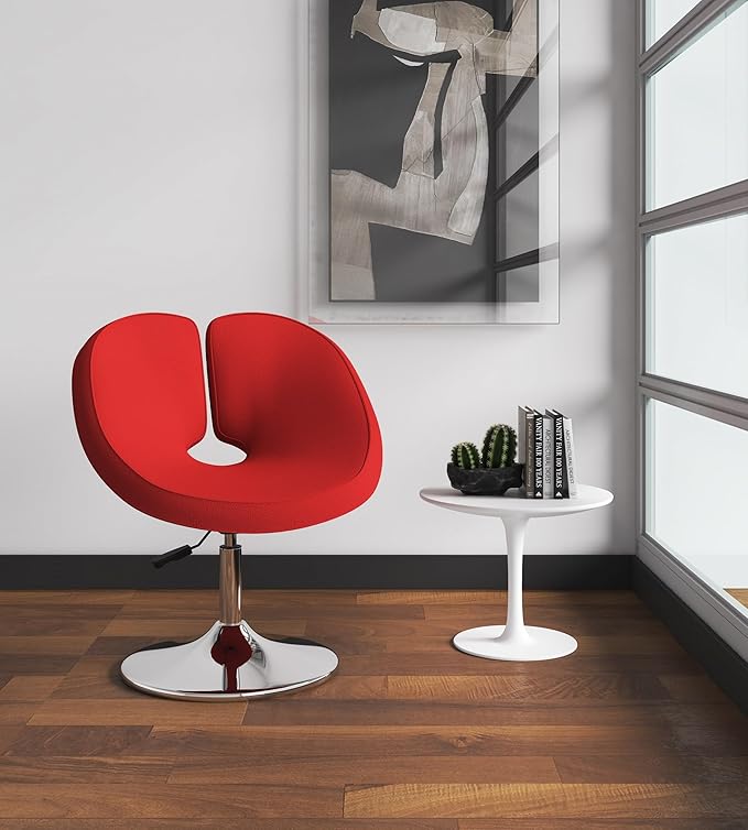 Manhattan Comfort Perch Mid Century Modern Living Room Wool Blend Adjustable Accent Chair 27.36 Set of 2 Red