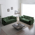 GNIXUU Upholstered Living Room Furniture Sets Inclued 2 Pieces loveseat Sofa Modern Chenille Deep Seat Couch Set for Living Room and Bedroom(2+2 seat Green)