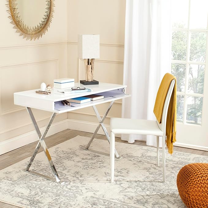 Safavieh Home Collection Gordon Desk White/Chrome