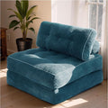 Folding Sofa BedConvertible Sleeper Chair for Adults Folding Sofa Bed Foam Filling Couch with PillowSleeper Chairs Single Size Floor MattressDark Blue