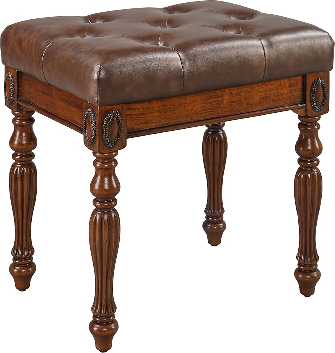 Makeup Vanity Desk Set with Flip Top Mirror 31.5 Wooden Vanity Table with Mirror Compact Dressing Table with 2 Drawers &amp 7 Compartments Writing Desk with Padded Stool for Bedroom Cherry+Brown