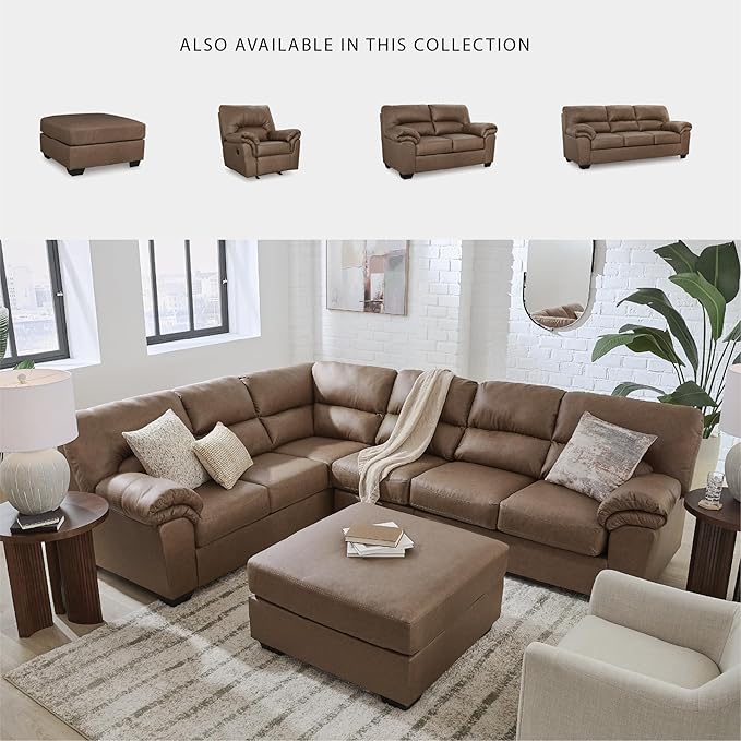 Signature Design by Ashley Walker Point Contemporary Sofa with Removable Cushion Light Brown