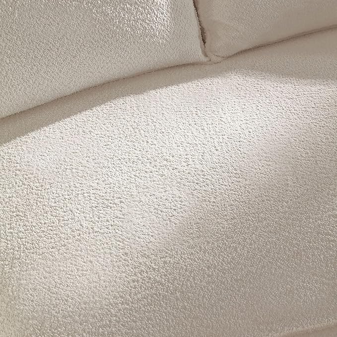 124.8 Beige Bonded Cloud Curved Sofa Living Room Modern Upholstery Boucle Comfy Cream White Modular Sectional Sofa with Pillows (Beige-Left Chaise Lounge 124.8 W x 63.9 D x 28.1 H)
