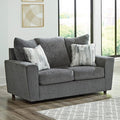 Signature Design by Ashley Stairatt Casual Loveseat with Flared Arms Gray