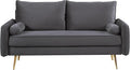 Kent Modern Loveseat European Style Velvet Living Room Furniture with Tapered Legs Vintage Flair and Sleek Design Grey