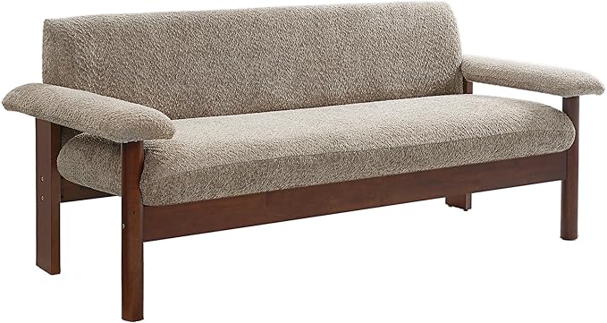 Christopher Knight Home Vincenzo Large Couch Chair Berber Fleece Sofa Upholstered Loveseat Soft Pillow Armchair Rubberwood Legs Couch 72.8 Loveseat Reading Sofa for Living Room Home Rest Brown