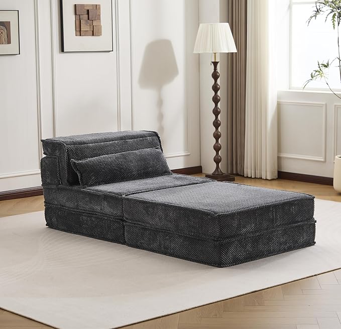 KEIKI 2Seat Modular Velvet Sofa Couch with Chaise Memory Foam for Living Room Home Office Style Conscious Homeowners Cozy Warm Perfect for Entertaining Relaxation Classic Refined Design Dark Grey