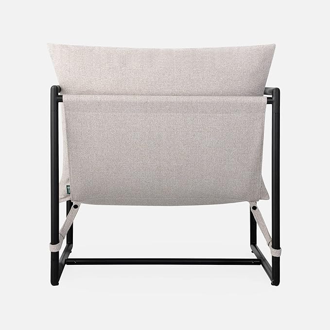 Zinus Aidan Sling Accent Chair Pack of 2 Metal Framed Armchair with Shredded Foam Cushioning Oatmeal