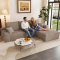 95 Cloud Sectional Couch with L-Shape Chaise Modern Corduroy Boneless Couch for Living RoomMemory Foam Sofa with Deep SeatNo Assembly Required (CamelRight-Facing Chaise)