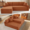 Modular Sectional Couch in a Box 103 L Shaped Boneless Cloud Couch with Deep Seat Convertible Sofa Bed for Living Room Bedroom Apartments No Assembly Required Orange Left Facing Chaise