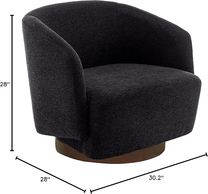 MINCETA Accent ChairModern Swivel Chairs for Living Room and Bedroom Reading with Wood BaseSet of 2Performance Fabric in Charcoal Gray