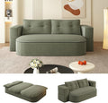 78.7 Convertible Foldable Sofa Bed with Functional Blanket and 2 Soft Pillows 2-in-1 Corduroy Fabric Loveseat Sofa Couch with Deep Seat Curved Sleeper Couch Bed for Living Room (Green)