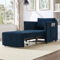 Pull Out Sofa Bed for Living Room 31.5 Upholstered Convertible Sleeper Sofa 3-in-1 Convertible Sleeper Chair with 5-Position Adjustable Backrest Side Pockets and a Storage Basket (Blue/352)