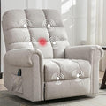 ANJ 360°Swivel Rocker Recliner Chair with Massage and Heat Manual Overstuffed Oversized Swivel Recliners for Big Man Large Glider Rocking Reclining Chairs for Nursery Living Room Beige