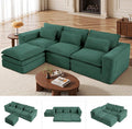 109 Sectional Couches Boneless Modular Sofa for Living Room with Ottoman | No Assembly Required Sofa Bed L shaped Couch | Corduroy Deep Seat Couch with Double Layer Cushion &amp Removable Cover | Gr