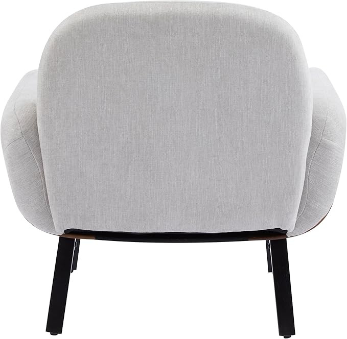 Christopher Knight Home Audrey Modern Fabric Upholstered Accent Chair Living Room Low Profile Fabric Armchair Wooden Comfy Reading Chair Soft Seating Single Lounge Sofa Light Grey