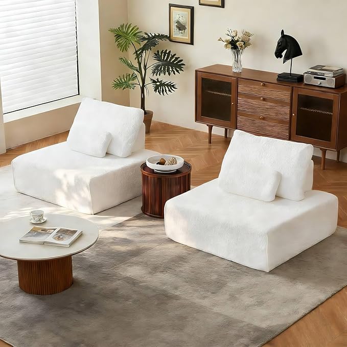 Modular Cloud Sectional Couch – L-Shaped Sofa with Chaise &amp Deep Memory Foam Seat No Assembly Required for Apartments Living Room Office &amp Small Spaces (2PCS) | Modular combination