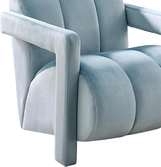 Roundhill Furniture Velmor Contemporary Velvet Accent Armchair Blue