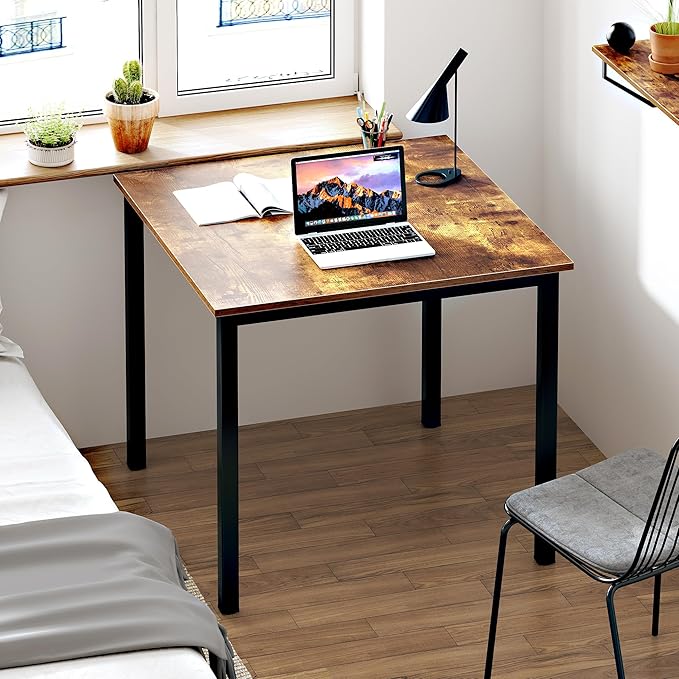 SogesHome 31.5inches Computer Desk PC Desk Office Desk Workstation for Home Office Use Writing Table Vintage Brwon(31.5''Lx31.5''W)