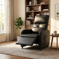 Power Recliner Chair Electric Recliner with Memory Function &amp USB Port Overstuffed PU Leather Living Room Chair with Side Pockets Ergonomic Home Theater Seating Black