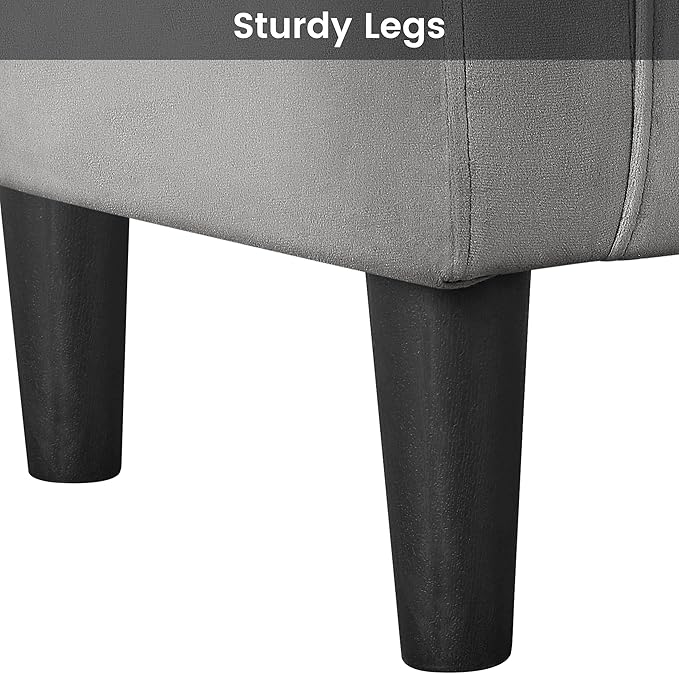 Topeakmart Velvet Club Chair Elegant Style Accent Chair Upholstered Armchair for Living Room Reception Room Bedroom Gray
