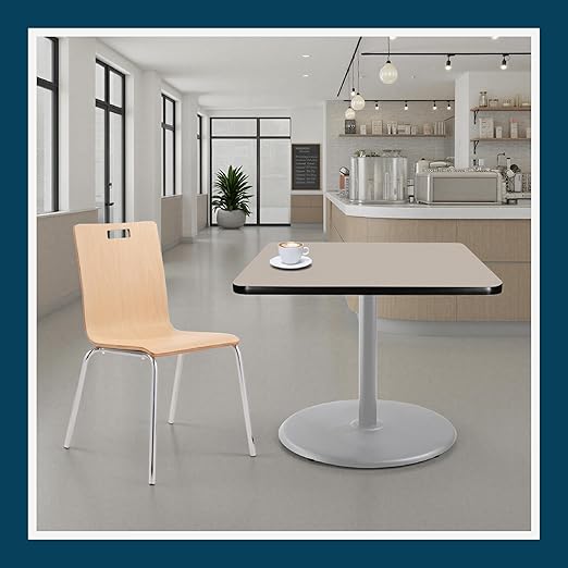 OEF Furnishings OEFCTG33636RDGY Premium Commercial-Grade Restaurant and Breakroom Cafe Table (Square 36 in Side 30 in Dining Height Round-Base Gray Frame Gray Nebula Laminate)