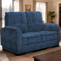 Boneless Loveseat Sofa High-Density Cloud-Like Double Cushion Floor Sofa Couch Chenille Small Boneless Couch for Living Room 850 lb Support Raised Backrest Ergonomic Easy Assembly Blue