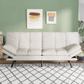 Opoiar 71 L Covertible Futon Sofa BedFaux Leather Futon Couch Memory Foam Modern Loveseat Sleeper Small Splitback Sofa Couches for Living RoomRVHome OfficeApartmentWhite