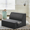 Single Sofa Seat Memory Foam Sofa with Back Support Mini Sofa Resistant to Sagging Suitable for Small Spaces Living Rooms Apartments Dorms Dark Black