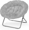 Urban Lifestyle Micromink Oversized Moon Chair Metal Grey